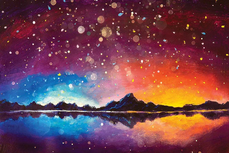 Starry Sky in Night Mountains by Valery Rybakow wall art