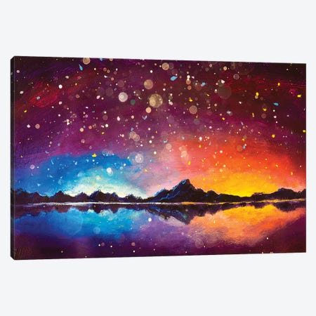 Starry Sky in Night Mountains Canvas Print #VRY90} by Valery Rybakow Canvas Art Print