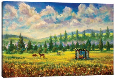 Sukkot Jewish Celebration Of Huts Canvas Art Print - Judaism Art