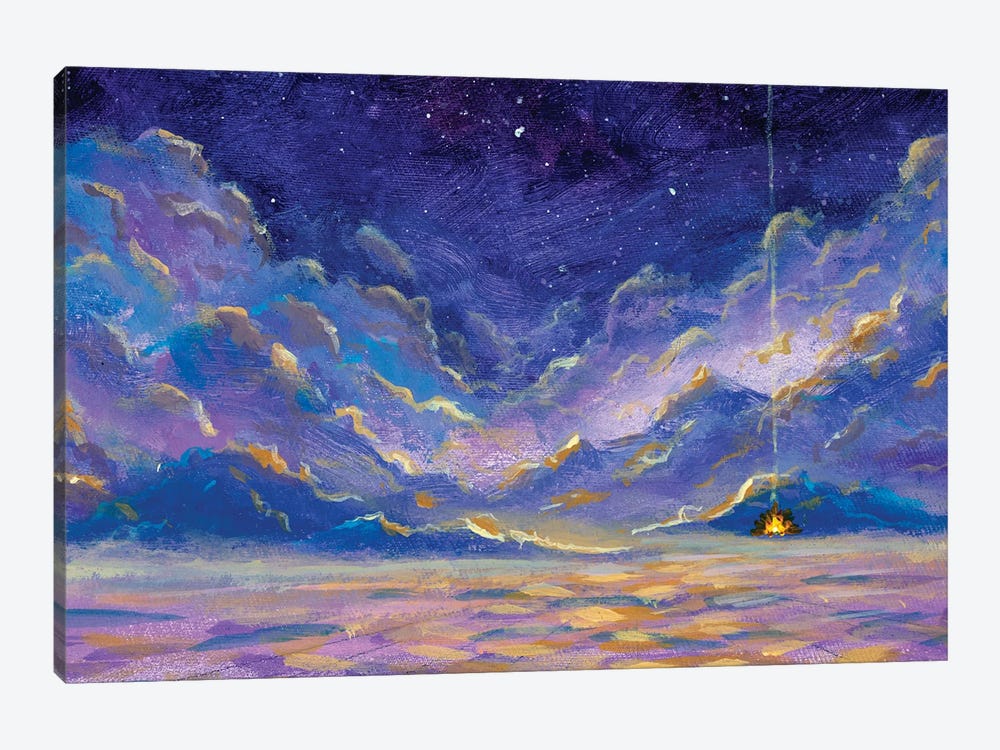 Cosmic Art On Another Planet Painting by Valery Rybakow 1-piece Canvas Artwork