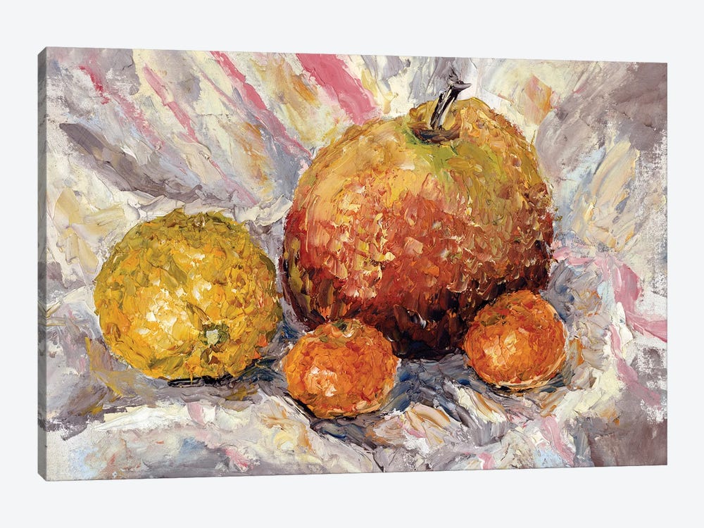 Apples Lemon Pomegranate Tangerines Still Life by Valery Rybakow 1-piece Canvas Art