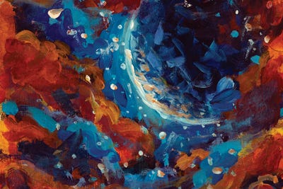 Blue Planet In Red by Valery Rybakow framed wall art