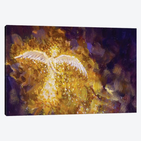 Silhouette Of Bright God Angel In Abstract Night Canvas Print #VRY933} by Valery Rybakow Canvas Wall Art