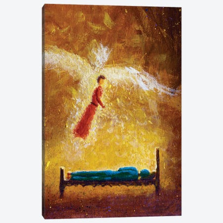 Angel Comes In A Dream To A Sleeping Man Canvas Print #VRY934} by Valery Rybakow Canvas Art Print