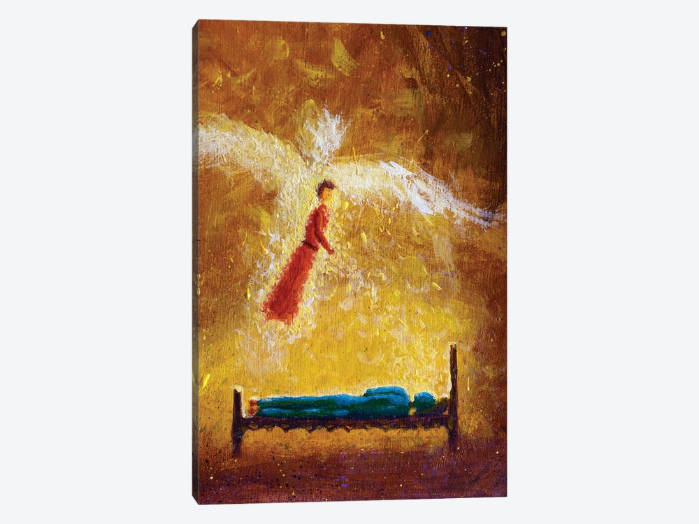 Angel Comes In A Dream To A Sleeping Man by Valery Rybakow 1-piece Canvas Print
