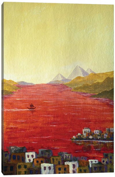 The Plagues Of Egypt Water Of The Nile Changed Into Blood Canvas Art Print - Egypt