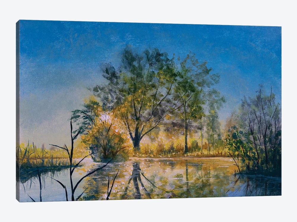 Sunny Early Morning On The River by Valery Rybakow 1-piece Canvas Print