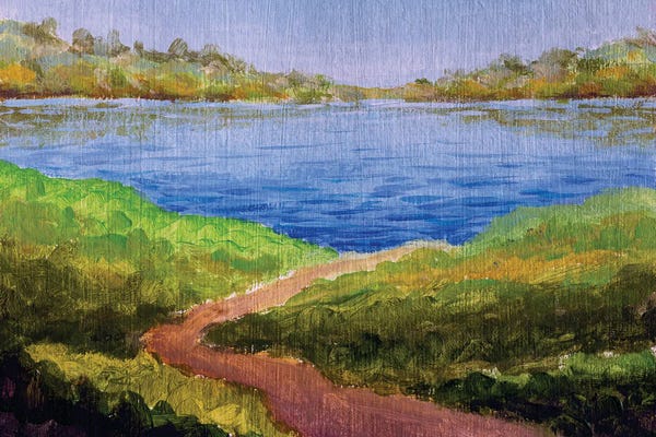 Valery Rybakow: Seascape Art Road To Blue River by Valery Rybakow