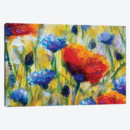 Summer Red Flower Canvas Print #VRY95} by Valery Rybakow Canvas Art