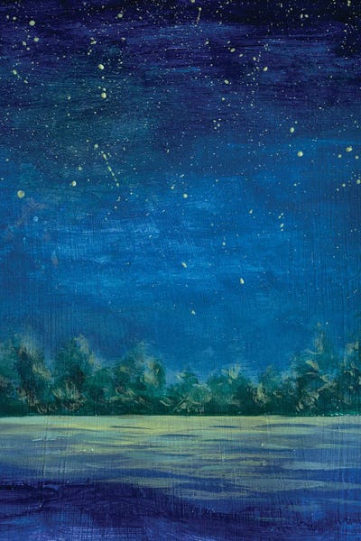 Night Sky: Starry Blue Night On The River by Valery Rybakow