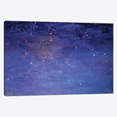 Abstract Cosmos Planet In Blue Starry Sky Painting Canvas Print #VRY962} by Valery Rybakow Canvas Print