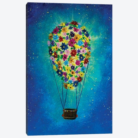 A Balloon Of Flowers In Space Illustration For A Fairy Tale Canvas Print #VRY968} by Valery Rybakow Art Print
