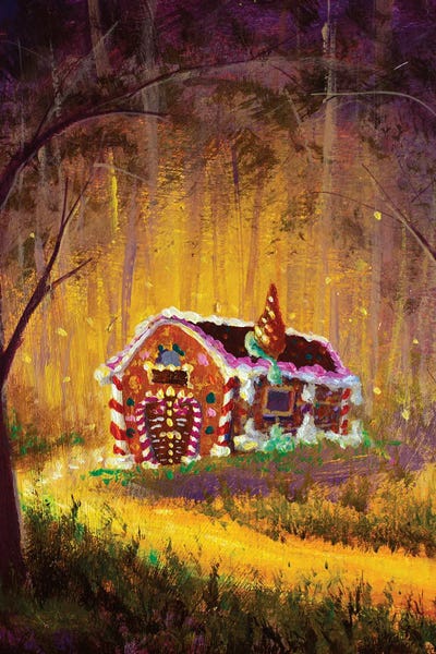 Fictional Characters: Gingerbread House In The Forest From The Fairy Tale Hansel And Gretel by Valery Rybakow