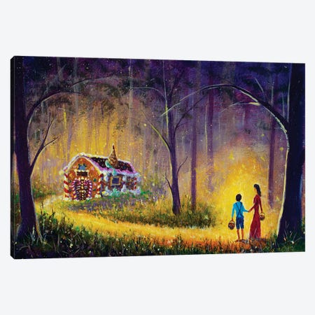 Painting Hansel And Gretel Gingerbread House Fairy Tale Canvas Print #VRY971} by Valery Rybakow Canvas Art