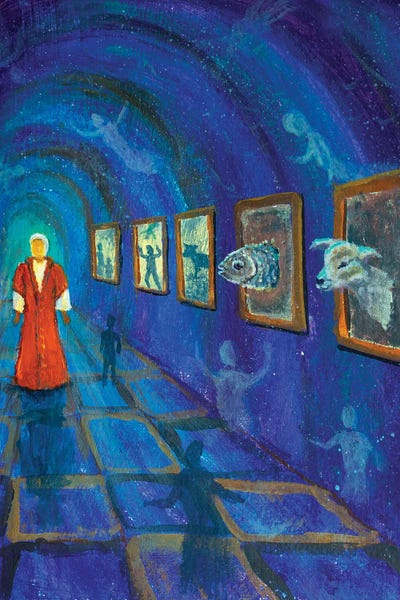 Woman In Red Procula Dream by Valery Rybakow framed wall art