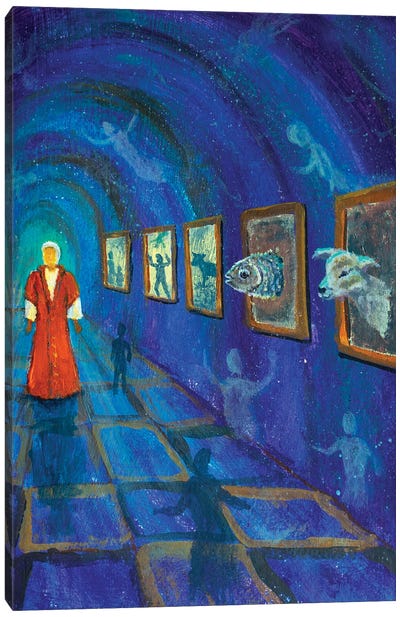 Woman In Red Procula Dream Canvas Art Print - Valery Rybakow