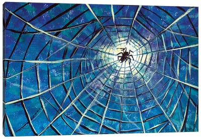 Big Spider On The Web Fantasy Art Canvas Art Print - Spider Web Art