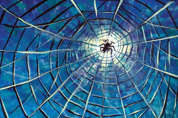 Valery Rybakow: Big Spider On The Web Fantasy Art by Valery Rybakow
