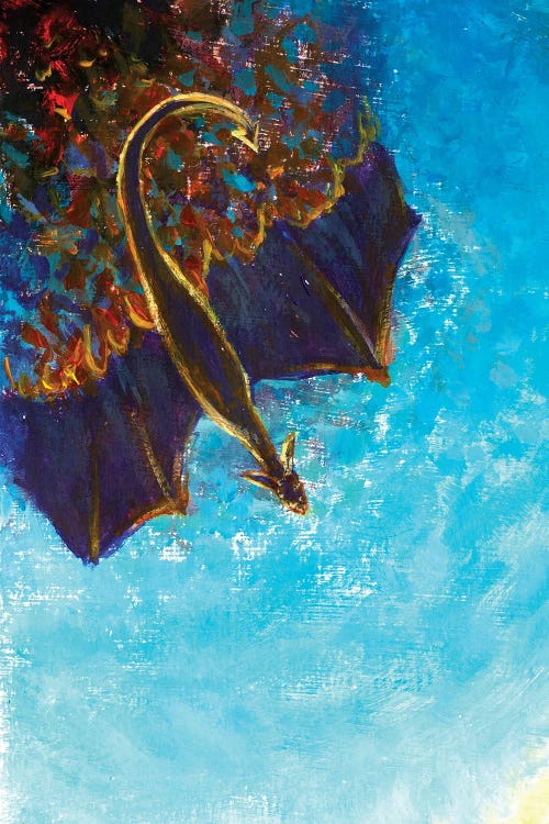 Black Fire Dragon In The Blue Sky