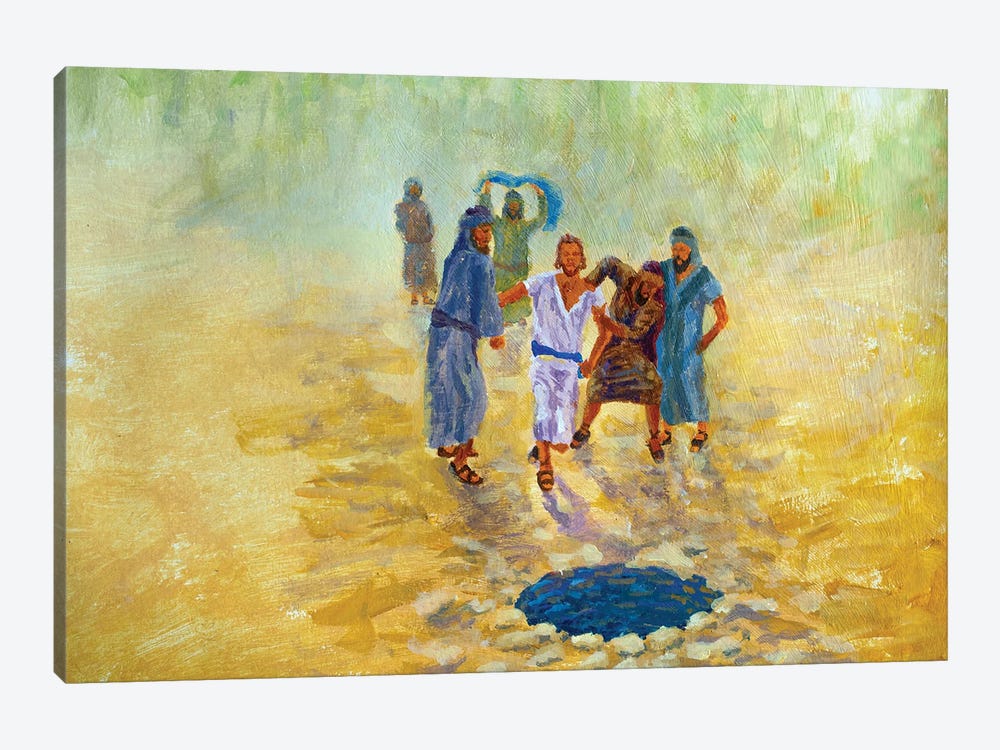Joseph, The Son Of Jacob Is Thrown In A Well By His 5 Brothers by Valery Rybakow 1-piece Canvas Artwork