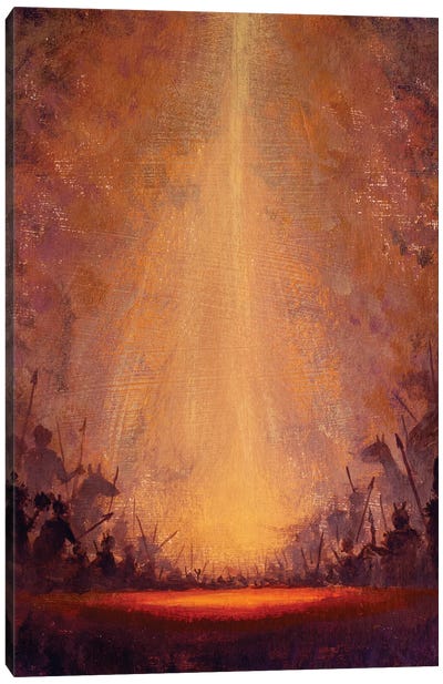 Beautiful Background Battles In Fog War Fairytale Canvas Art Print - Valery Rybakow