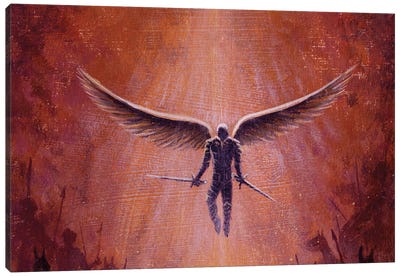 Angel Warrior Dreamlike Fantasy Art Canvas Art Print - Valery Rybakow