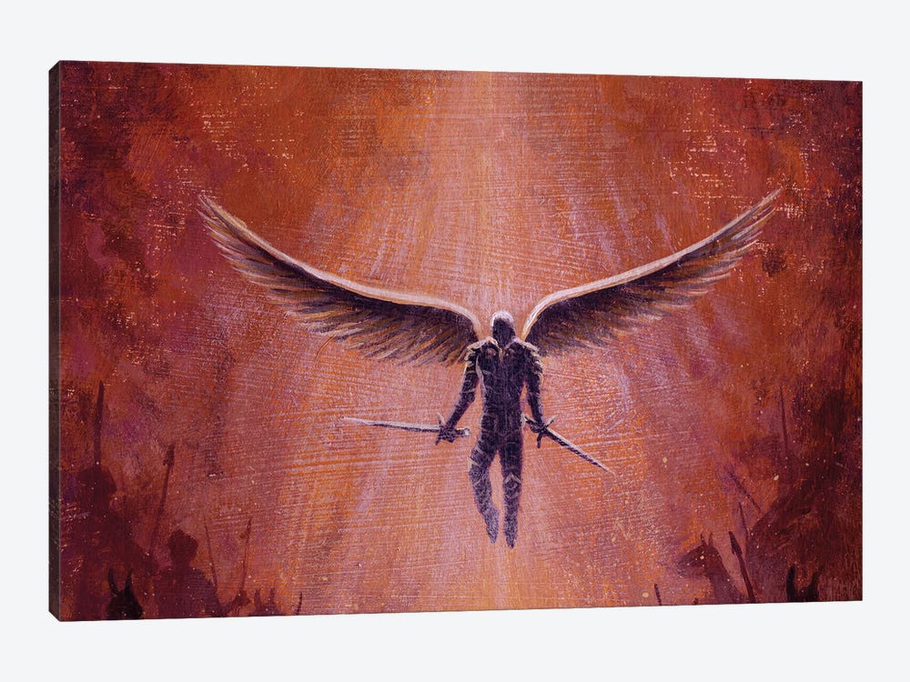 Angel Warrior Dreamlike Fantasy Art by Valery Rybakow 1-piece Canvas Wall Art
