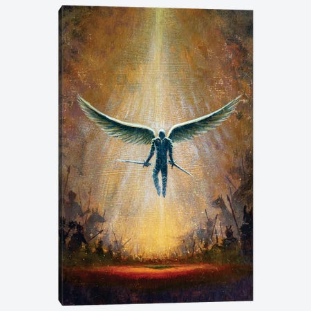Angel Warrior On A Battlefield Canvas Print #VRY985} by Valery Rybakow Canvas Artwork