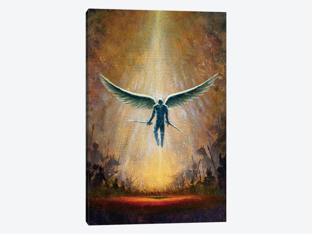 Angel Warrior On A Battlefield by Valery Rybakow 1-piece Art Print