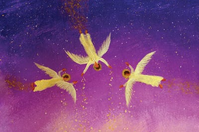 Three Angels Fly Magic Fairytale by Valery Rybakow canvas print