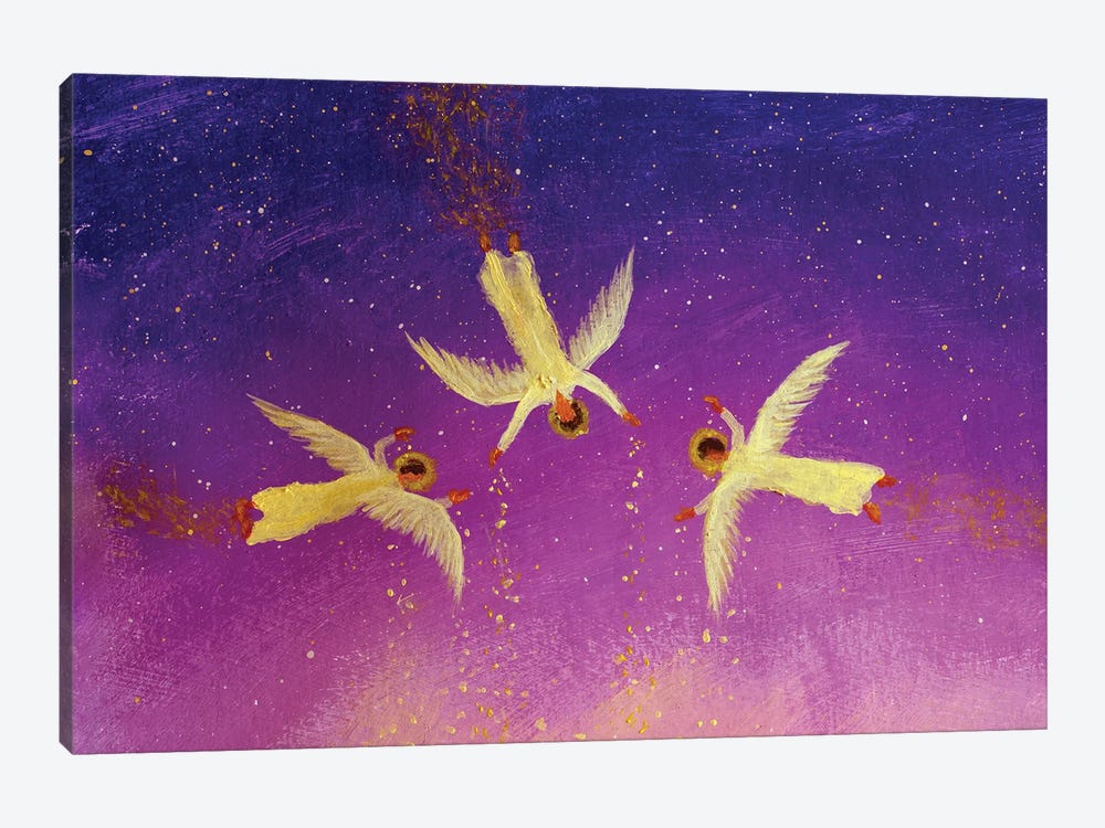 Three Angels Fly Magic Fairytale by Valery Rybakow 1-piece Canvas Wall Art