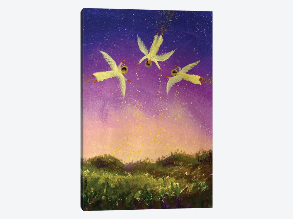 Three Archangels Gabriel, Michel And Raphael Fly In Night by Valery Rybakow 1-piece Canvas Art Print