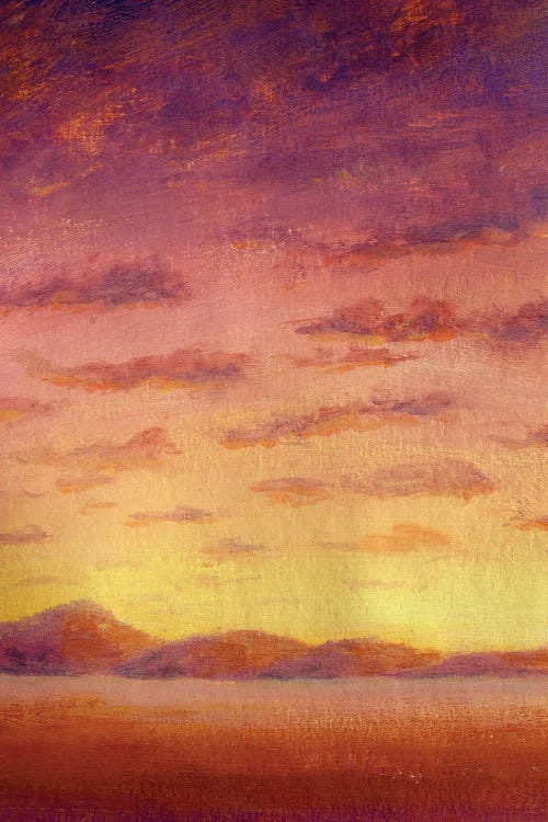 Beautiful Yellow Orange Sunrise In Desert In Mountains
