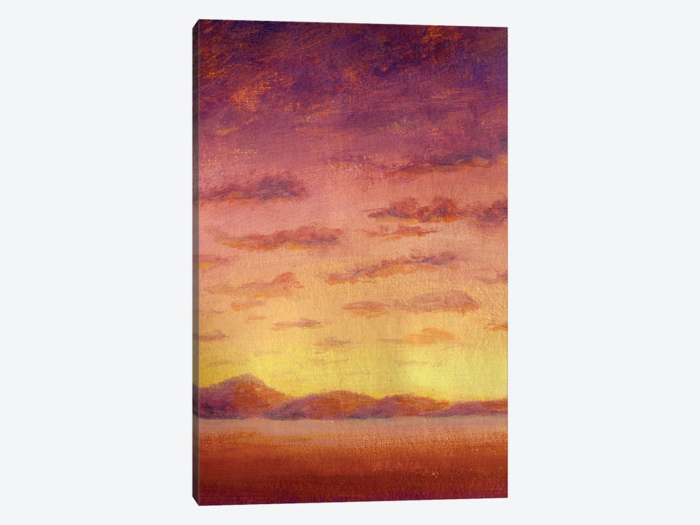 Beautiful Yellow Orange Sunrise In Desert In Mountains by Valery Rybakow 1-piece Art Print