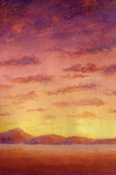 Beautiful Yellow Orange Sunrise In Desert In Mountains