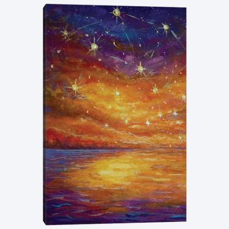 Fairy Sky With Shining Stars At Sunset Canvas Print #VRY996} by Valery Rybakow Art Print