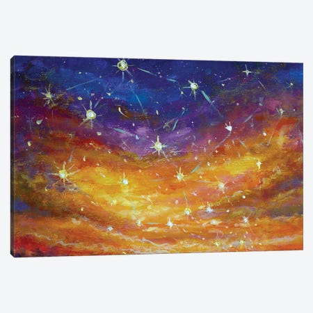 Fairy Sky With Shining Stars At Sunset II Canvas Print #VRY997} by Valery Rybakow Canvas Print