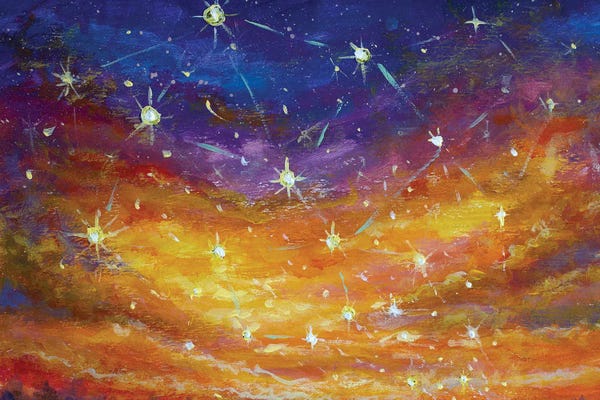 Valery Rybakow: Fairy Sky With Shining Stars At Sunset II by Valery Rybakow