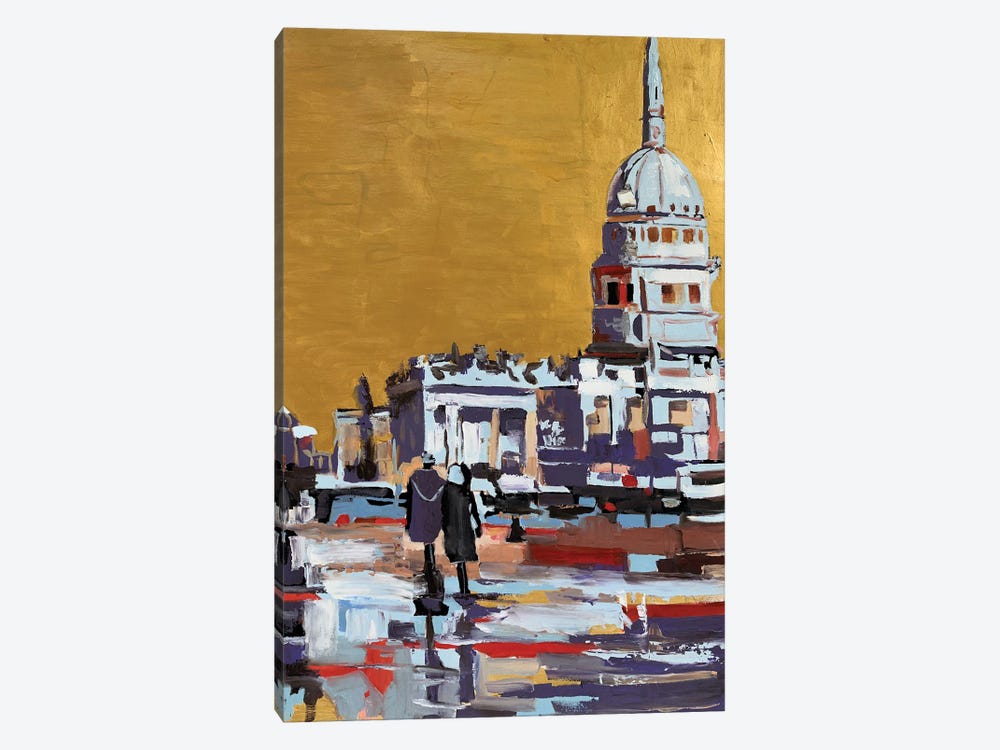 Golden Sky On Trafalgar Square by Vita Schagen 1-piece Canvas Art