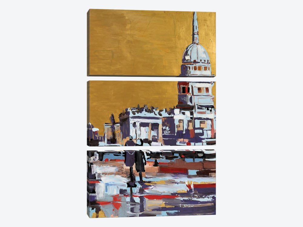 Golden Sky On Trafalgar Square by Vita Schagen 3-piece Canvas Artwork