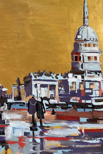 Mosaic Landscapes: Golden Sky On Trafalgar Square by Vita Schagen
