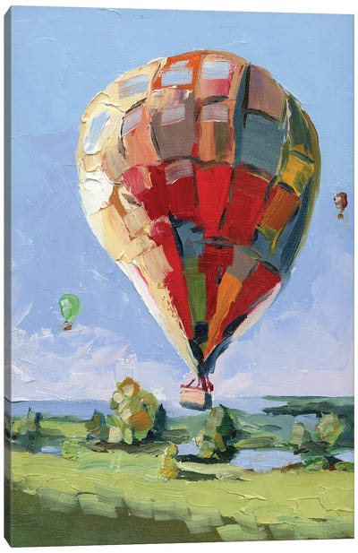 Hot Air Balloon Canvas Art Print - Mosaic Landscapes
