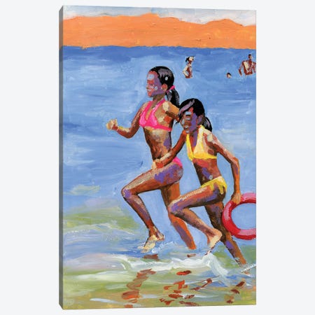 Kids On The Beach Canvas Print #VSC25} by Vita Schagen Canvas Art
