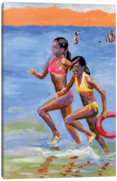Kids On The Beach Canvas Art Print - Vita Schagen