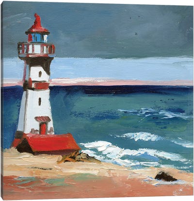 Lighthouse II Canvas Art Print - Contemporary Coastal
