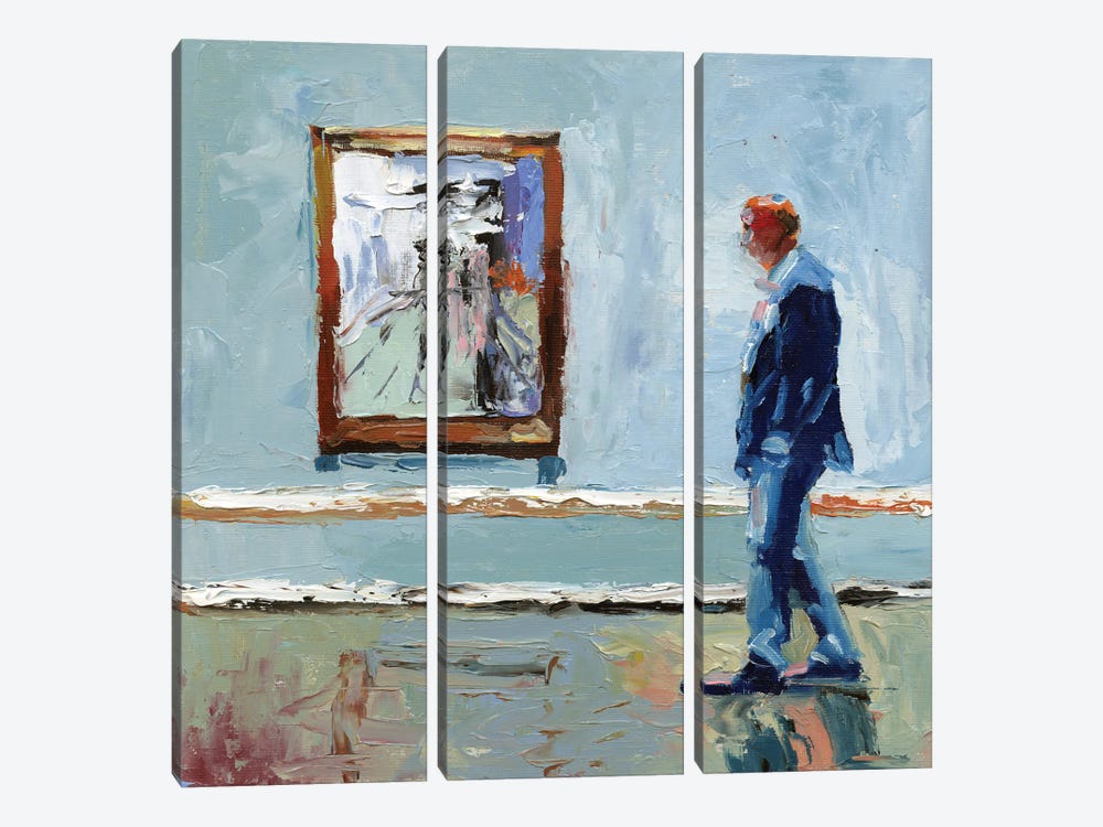 Man In A Museum by Vita Schagen 3-piece Canvas Art