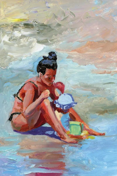 Contemporary Coastal: Mother With Baby On The Beach by Vita Schagen