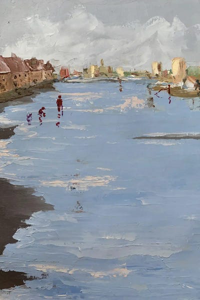 Neutral Seascape by Vita Schagen metal wall art