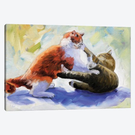 Playing Cats Canvas Print #VSC39} by Vita Schagen Canvas Wall Art