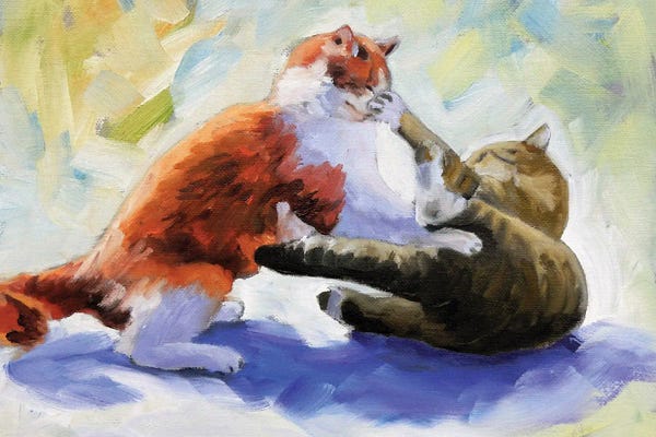 Vita Schagen: Playing Cats by Vita Schagen